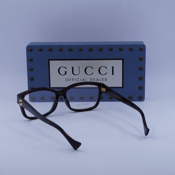 Gucci GG1259OA 002 Rectangle 55mm Eyeglasses - Dark Havana - Picture 6 of 11
